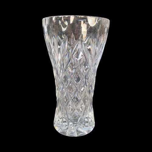 Vintage cut crystal glass vase - cut,