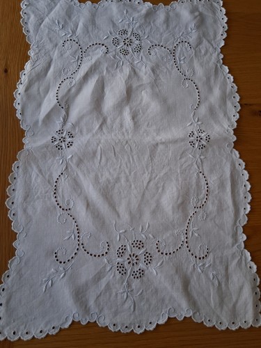 Embroidered vintage linen - vintage, tray