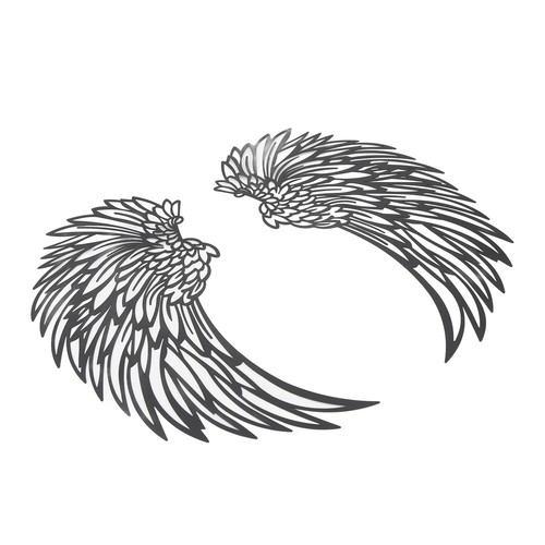 Metal angel wings wall decor - wall,