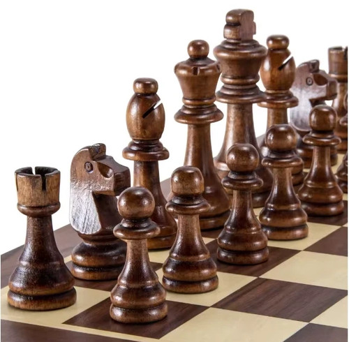 32pcs wooden chess - wooden, pieces