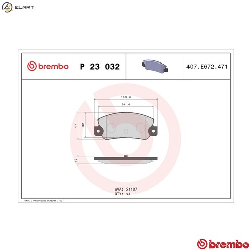 Brake pad set disc - brake, 23