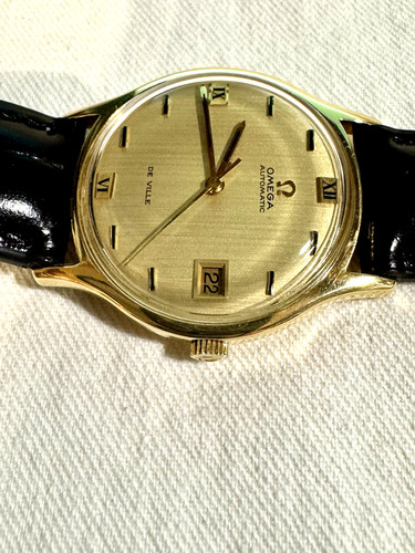 Vtg 18k gold omega ville - vtg,