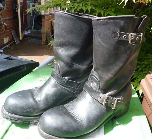 Leather motorcycle boots - leather, boots.
