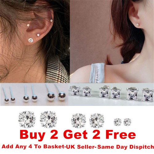 New 925 sterling silver - silver, stud
