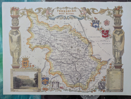 Map yorkshire county west - yorkshire,