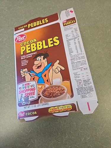 1985 post cocoa pebbles cereal - cocoa,