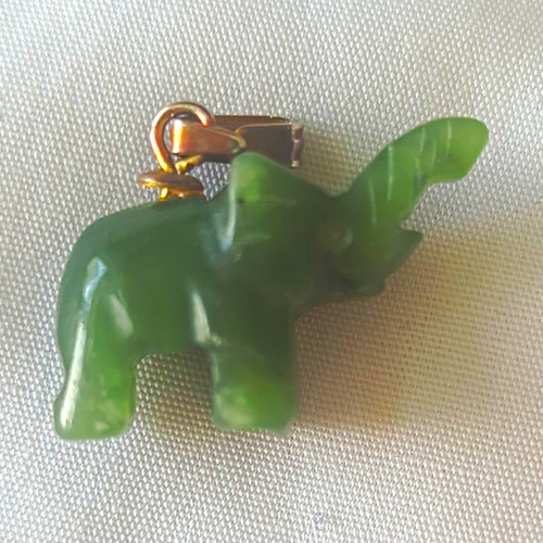 Green stone carved - green, elephant
