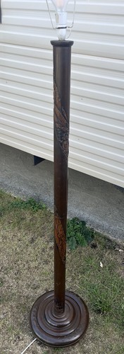 Vintage oriental oak - oak, carved