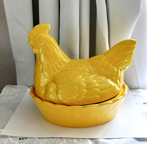 Large yellow vintage ceramic - large,