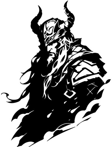 Large 23x18 viking raven man - viking,