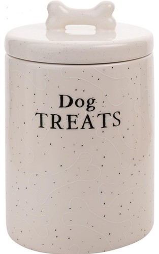 Dog treat jar ceramic storage - treat,