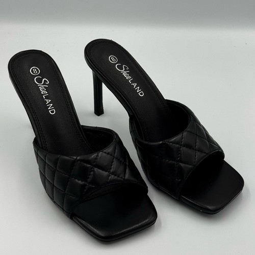 Shoe land black quilted - land, high