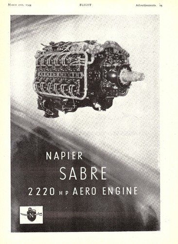 1944 napier sabre - napier, 2220hp