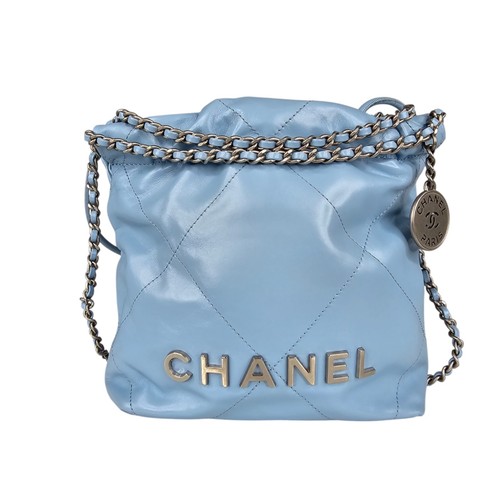 Chanel blue quilted leather - chanel,