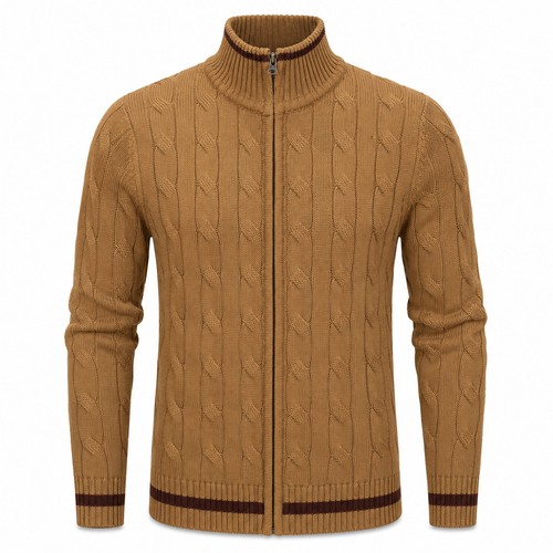 Mens cable knit funnel - cable,