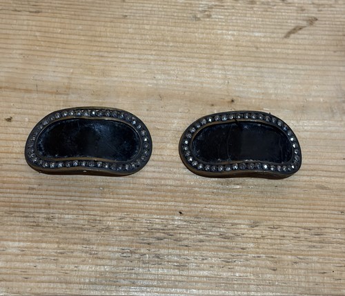 Antique shoes buckles mourning - buckles,