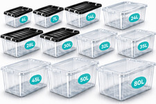 Clear plastic storage boxes - clear,