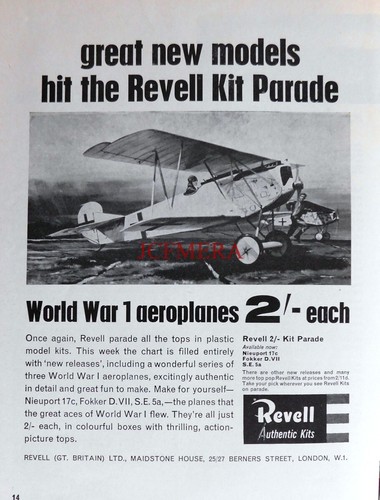 Revell ww1 aircraft model - revell,