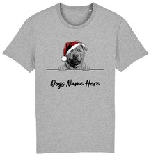SHAR PEI Personalised Christmas Dog T-Shirt Mens Womens Kids DogS Name Pet Gift