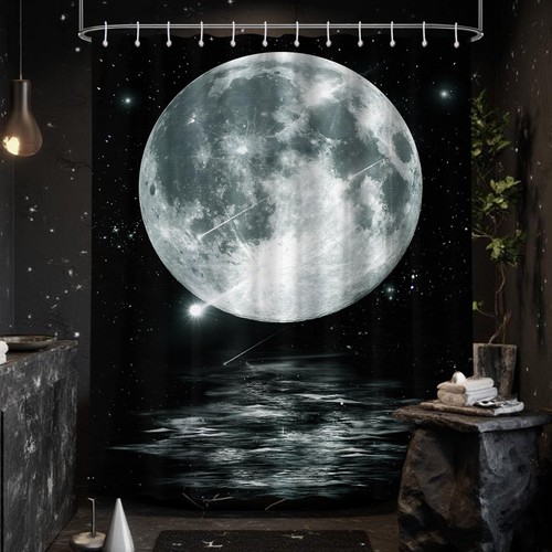 Moon and stars shower curtain - and,