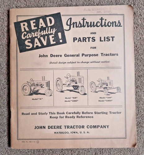Instructions and parts list - and,