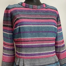 Vintage 70s Long Maxi Dress Ladies Pride Glitter Disco Diva Festival Mod UK10-12