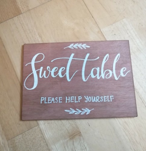 Wooden sweet table sign - wooden,