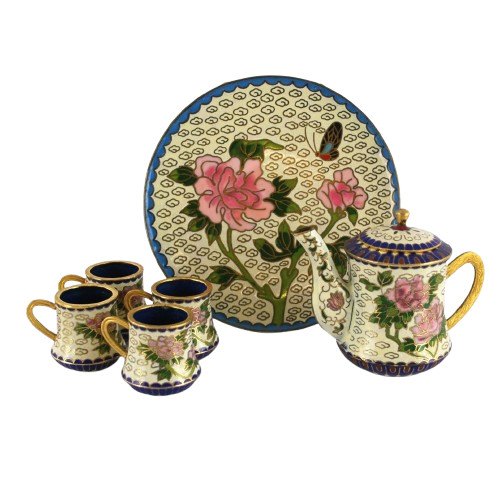 Cloisonne miniature tea set - miniature,
