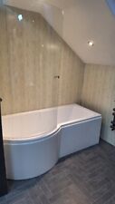 1700 P Shaped Shower Bath, Screen and Front Panel - Ex Display Bargain