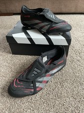 Adidas Predator Pro Football Boots - Fold Over Tongue Black Firm Ground - UK12
