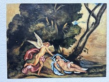 Anton van Dyck painting on old paper signed stamped  15th ,16th centuries