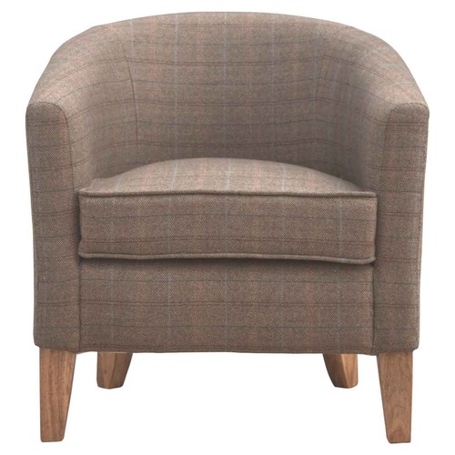 Tweed upholstered tub chair - tweed,