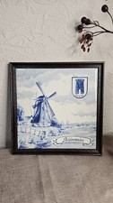 Delft Holland Windmills  Blue