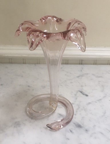 Vintage pink glass lily - lily, bud