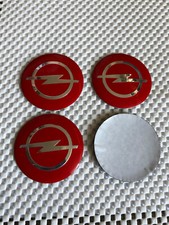 4x Stickers Caps 56mm For Opel Wheel Cap Centre Emblem Sticker Red/Silver