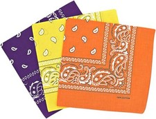 Bandana Cotton Pack Of 3 Paisley Headcover Neck Scarf Assorted Colour Wholesale
