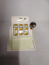Penny Slot Machine Vintage Cheese Butter Dish Kiln Cottage Covered  Collectable