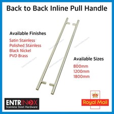 Pull Handle Stainless Steel Composite UPVc Wood Glass Entrance Door Pair Inline