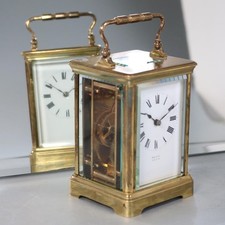 VERY RARE CARRIAGE CLOCK with DOUBLE TWO DIALS partners desk WORKING Brevete