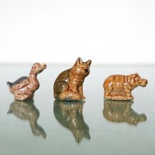WADE Figurines PORCELAIN Miniature Animals Marked Glazed UNDAMAGED 1980s!