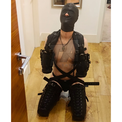 Leather bondage pet crawler - pet,