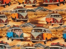 Camper van fabric UK 100% cotton material metres Holiday Desert Dust Tumbleweed