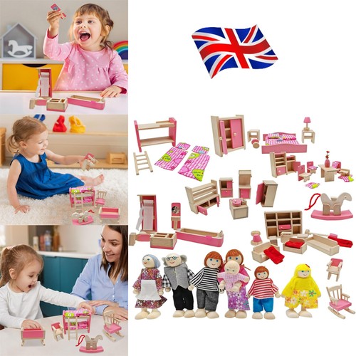 Wooden doll house furniture - wooden,