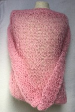 PALE PINK LOOSE KNIT  PUNK STYLE MOHAIR JUMPER