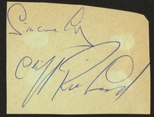 Cliff richard signed - richard, autograph