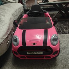 Rollplay Mini Cooper Push Car Pink Ride On Play Childrens Outdoor Parents Handle