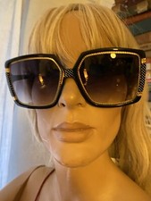 Vintage 1980s Black White Ted Lapidus Paris Sunglasses Oversized