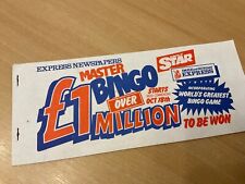DAILY EXPRESS, DAILY STAR, SUNDAY EXPRESS £1,000,000 BINGO PLAY CARD AS SHOWN