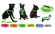Warning Dog Colour Coded Collar Lead Harness CAUTION, TRAINING Sizes & Styles