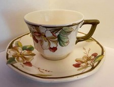VILLEROY AND BOCH PORTOBELLO TEACUP & SAUCER CHERRY BLOSSOM DECORATED EXC. COND.